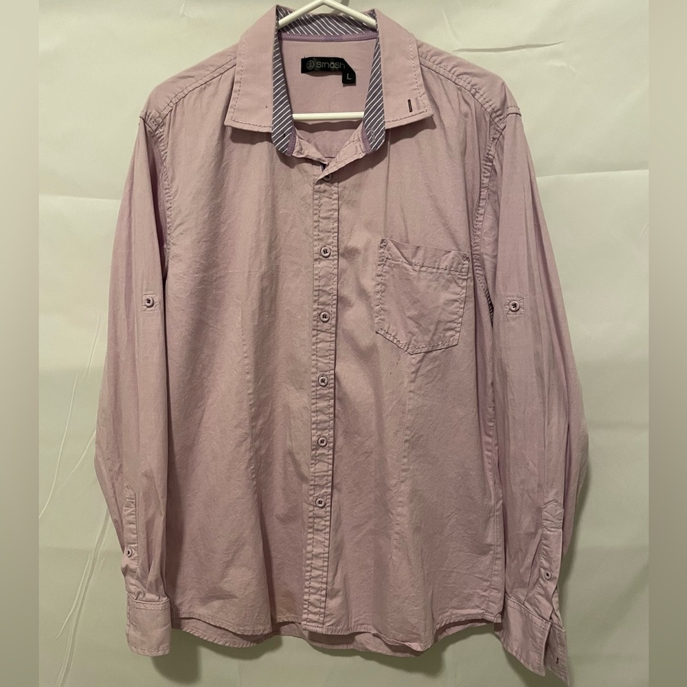 Smash Men’s Button Down Dress Shirt Size L
